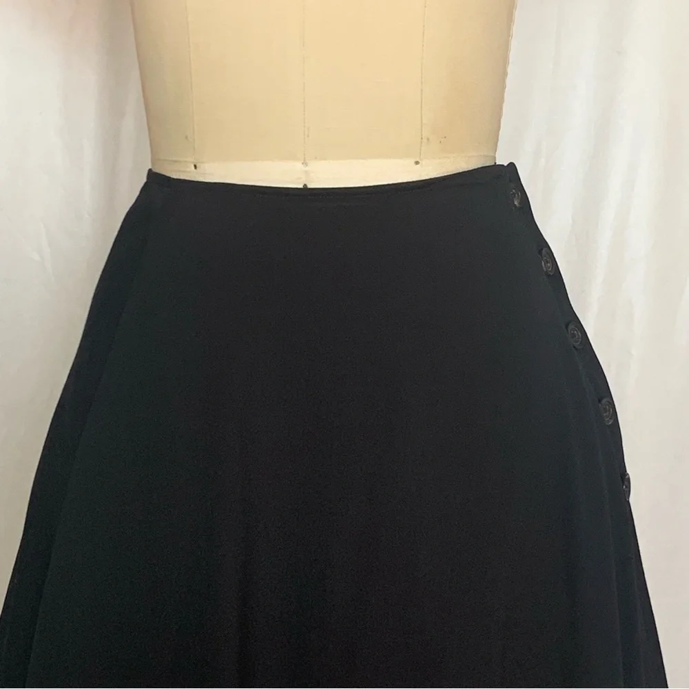 Like New Vintage Droździk Klassik Vintage Wool Asymmetrical top Layer Black Midi
